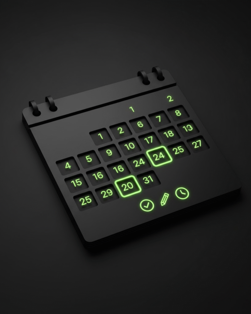 content calendar template black edition